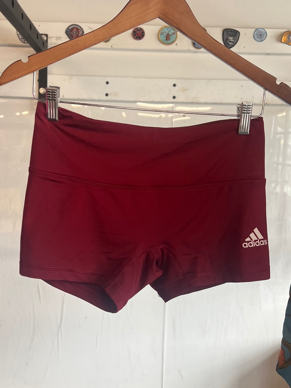 adidas Women's Deep Red Spandex short Bike Shorts